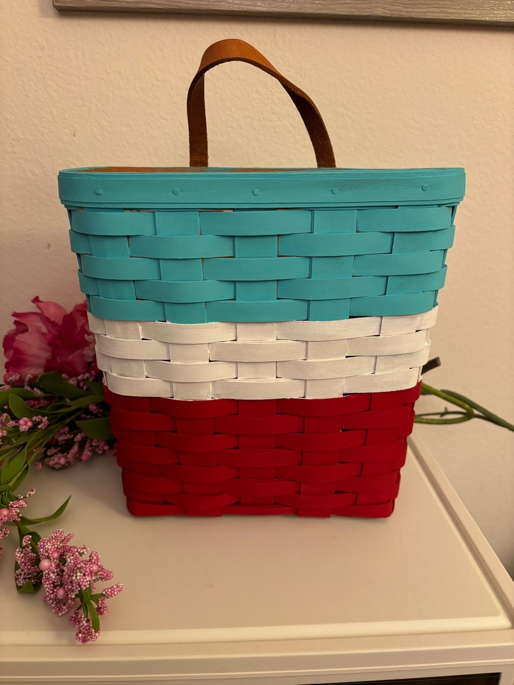 Vintage Longaberger 1993 Tall Key Basket Upcycled with Chalk Paint and Sealed